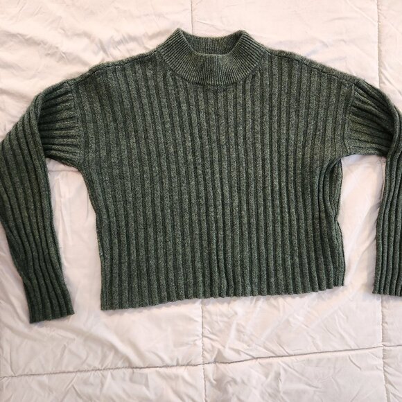 Madewell mockneck cropped ribbed wool sweater - Picture 3 of 9